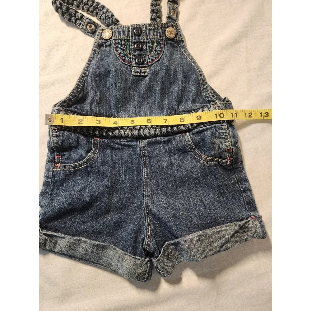 OshKosh‎ B'Gosh Overalls Toddler Girl Size 2T Denim Vestbak Shortalls One Piece